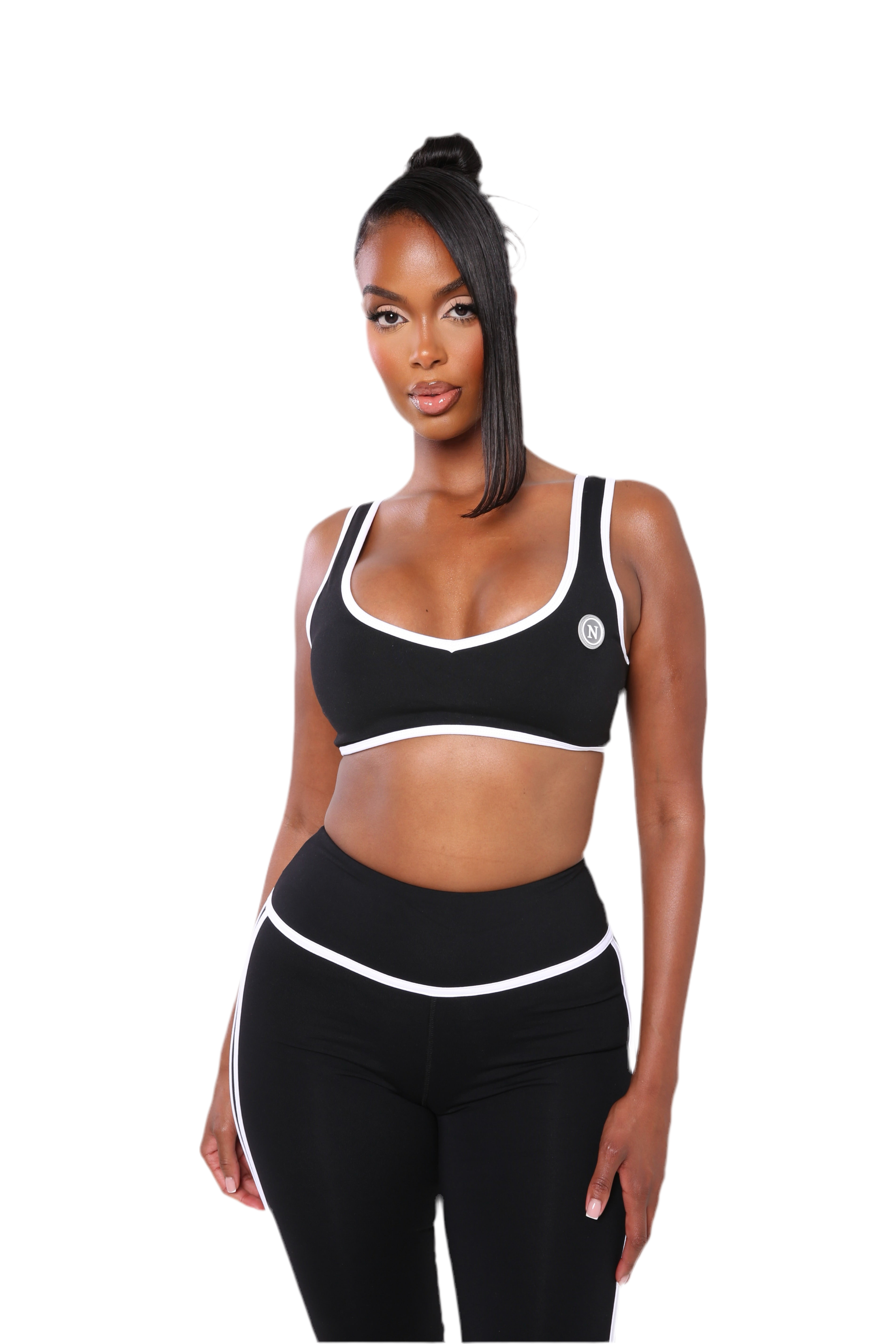 Deep Plunge Sports Bra Black