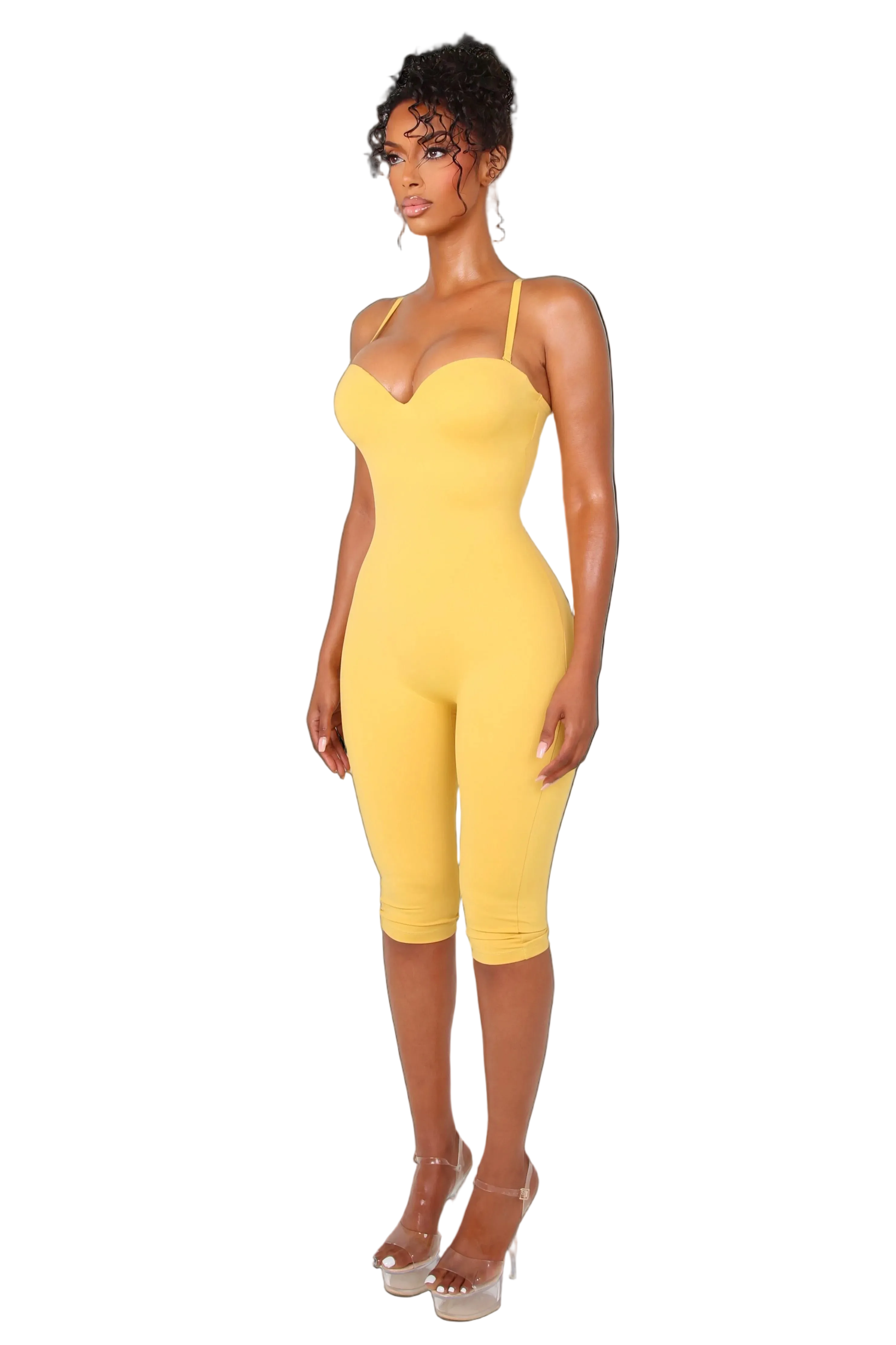 Contourluxe Capri Jumpsuit Yellow