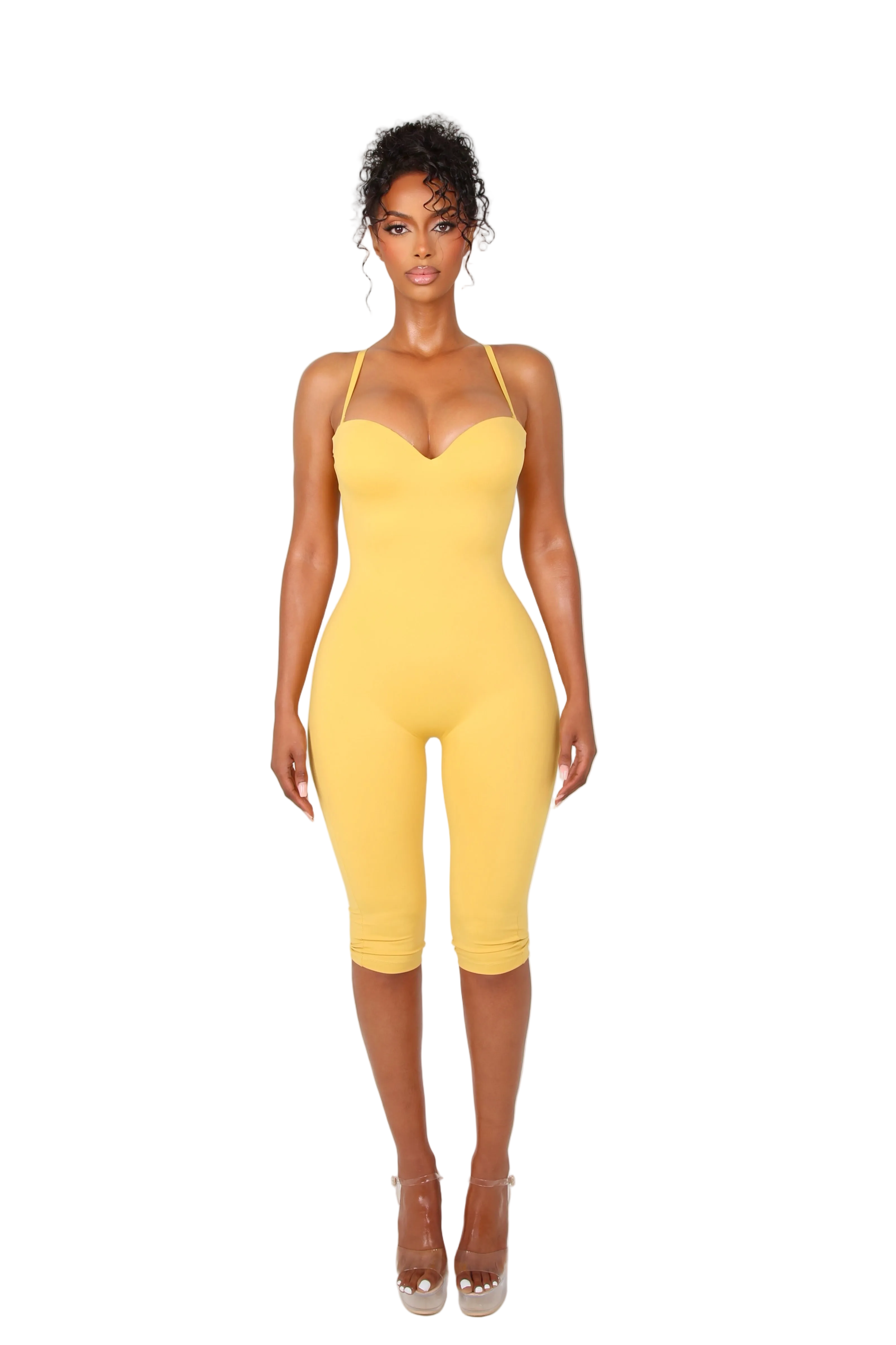 Contourluxe Capri Jumpsuit Yellow