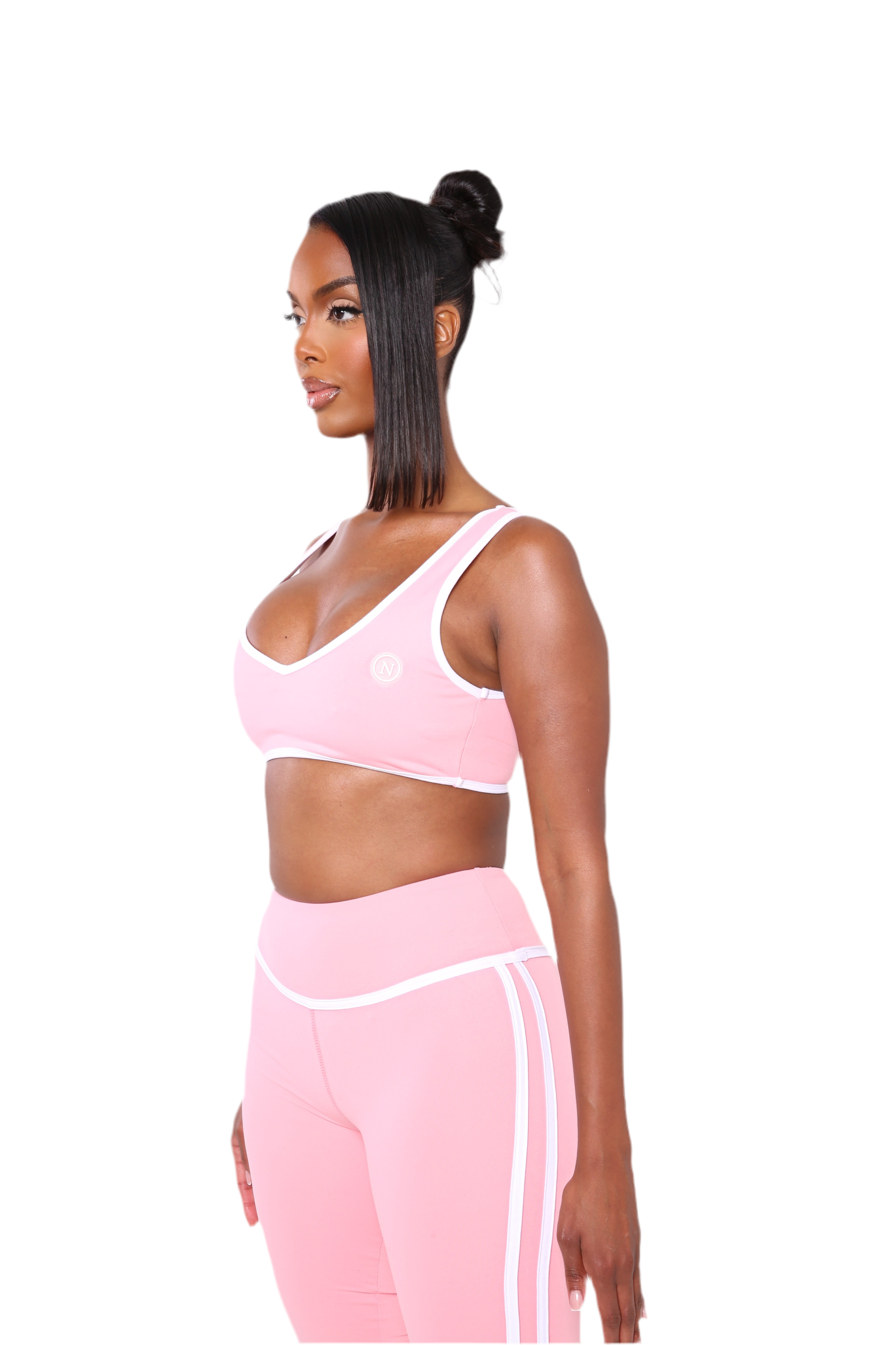 Deep Plunge Sports Bra Pink
