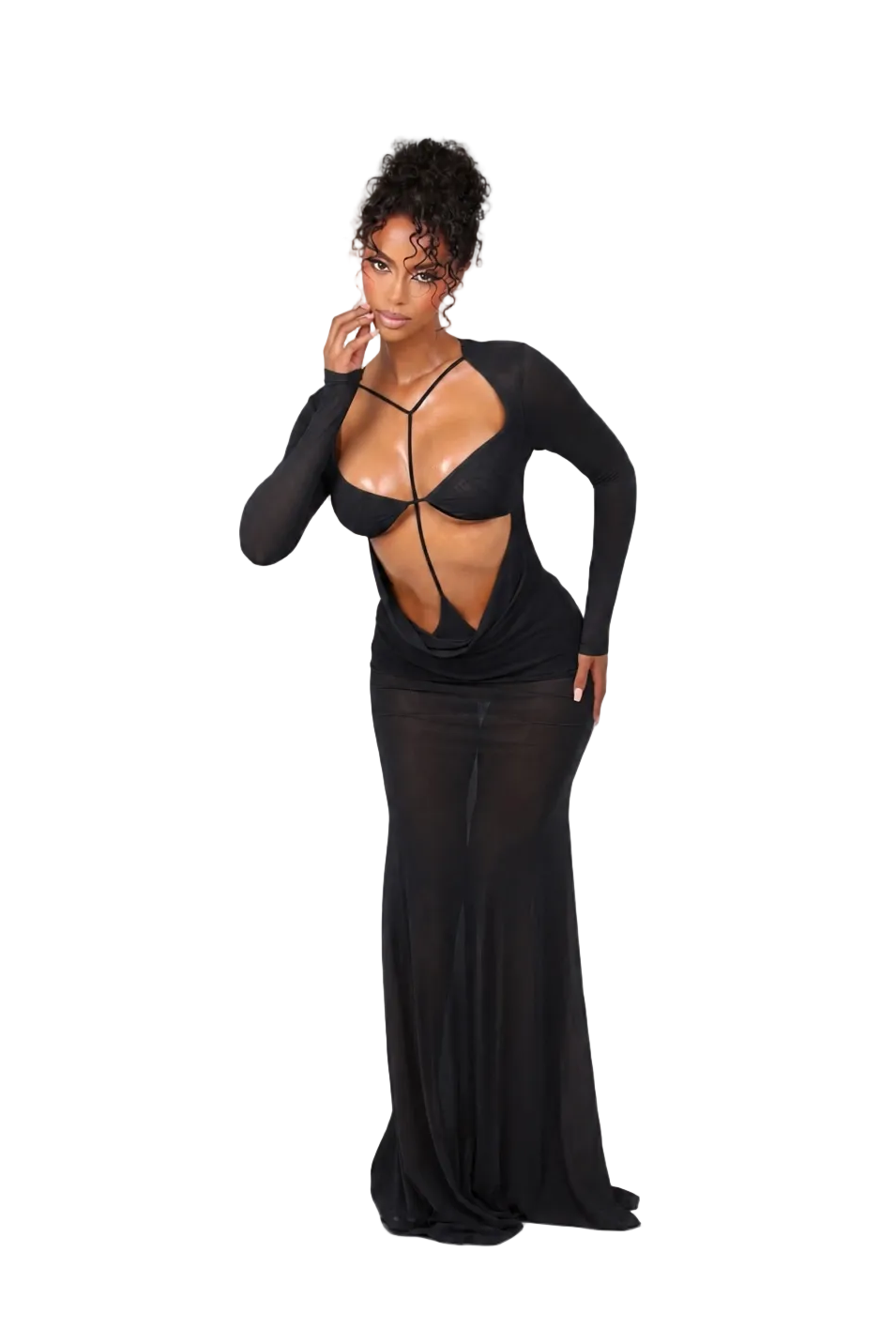 Sienna Draped Maxi Black