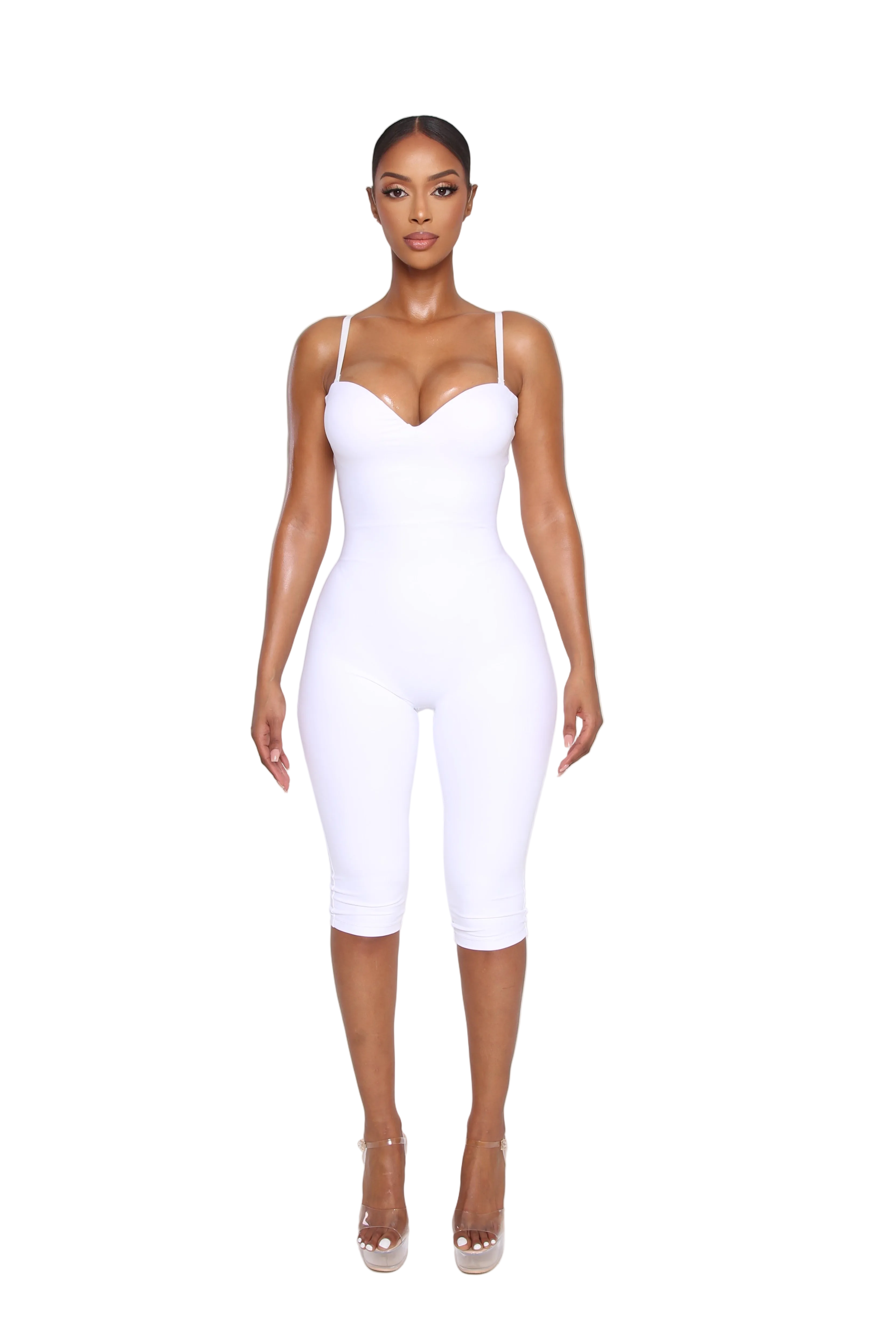 Contourluxe Capri Jumpsuit White