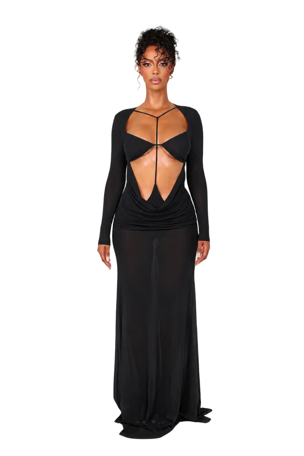 Sienna Draped Maxi Black